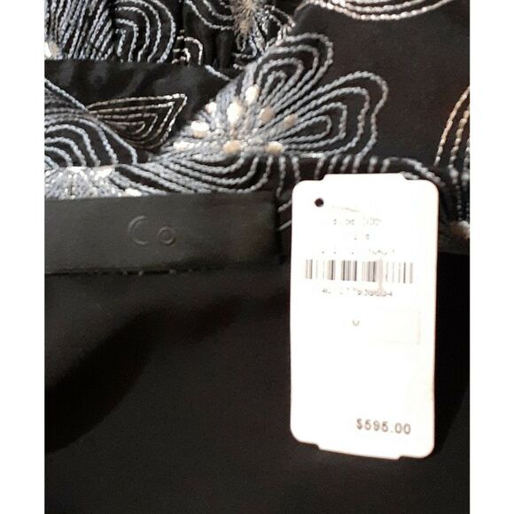 NEW‎ $595 CO Blouse Top 100% Silk Embroidered Top Floral Ruffle Size Medium - Picture 9 of 10